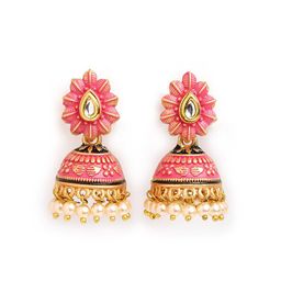 Anouk Gold-Toned Gold-Plated Floral Jhumkas-55
