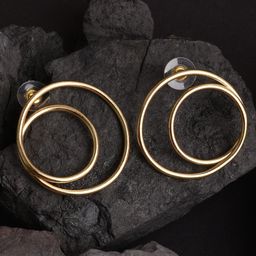 XPNSV Gold-Plated Twofold Spiral Stud Earrings-image-22