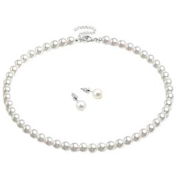 DN Creation Sliver-Plated -Beaded Necklace & Earrings-48