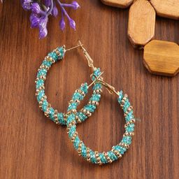 UNIVERSITY TRENDZ Gold Plated Circular Hoop Earrings-22