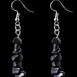 Young & Forever Black Contemporary Drop Earrings-image-91