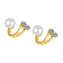 Jewels Galaxy Gold-Plated AD Stoned Ear Cuff Earrings-image-60