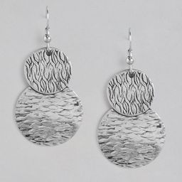 RICHEERA Silver-Plated Circular Drop Earrings-7