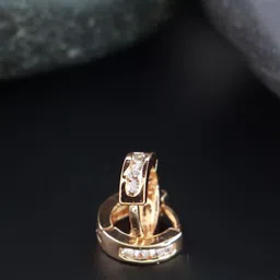I Jewels Rose Gold & White Circular Hoop Earrings-30