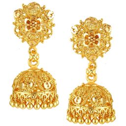 Vighnaharta Gold-Plated Floral Jhumkas-16