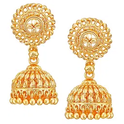 Vighnaharta Gold-Plated Dome Shaped Jhumkas-31