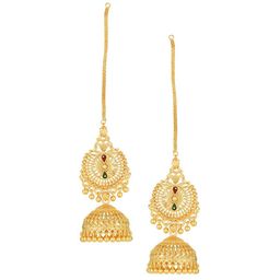 Vighnaharta Gold-Plated Floral Jhumkas-39