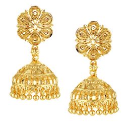 Vighnaharta Gold-Plated Floral Jhumkas-49