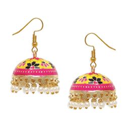 OOMPH Women Gold-Plated Dome Shaped Jhumkas Earrings image 5