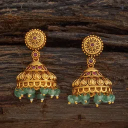 Kushal's Fashion Jewellery Dome Shaped Jhumkas Earrings-5