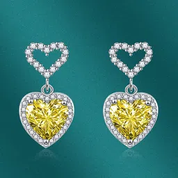 Designs & You Silver Plated Heart Shaped Drop Earrings-7