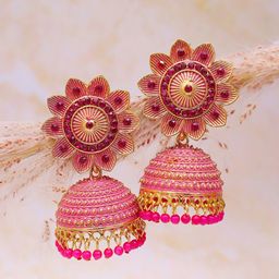 Crunchy Fashion Gold Plated Classic Jhumkas Earrings-image-42