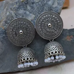 Crunchy Fashion Classic Jhumkas Earrings-picture-14