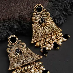 KARATCART Gold-Plated Kundan Studded Contemporary Chanbalis-28