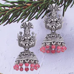 GRIIHAM Silver-Plated Dome Shaped Jhumkas-45
