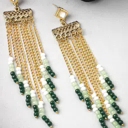 KARATCART Gold Plated Kundan Studded Drop Earrings-27