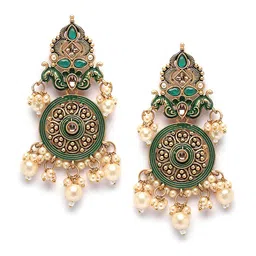 KARATCART Gold-Plated Kundan Studded Contemporary Chanbalis-image-66