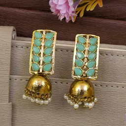 Crunchy Fashion Gold-Plated Contemporary Jhumkas-image-26