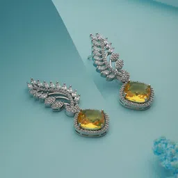 Saraf RS Jewellery Silver-Plated Contemporary Drop Earrings-23