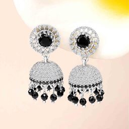Peora Silver-Plated CZ Studded Dome Shaped Jhumkas-44