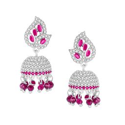 Peora Silver-Plated CZ Studded Dome Shaped Jhumkas-98