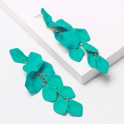 Yellow Chimes Teal Blue Flower Petals Design Danglers-24