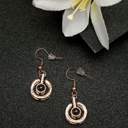 DIVASTRI Gold-Plated Artificial Stones Studded Circular Drop Earrings-99