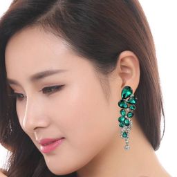 DIVASTRI Silver-Plated Artificial Stones Studded And Beaded Contemporary Drop Earrings-15