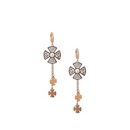 SOLIBELLE 18K Gold-Plated Contemporary Shaped Drop Earrings-52