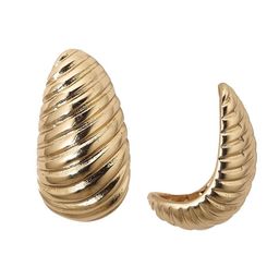 SOLIBELLE 18K Gold-Plated Contemporary Shaped Studs-37