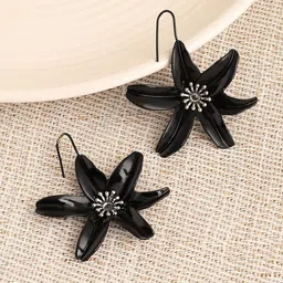 SOHI Floral Contemporary Drop Earrings-3