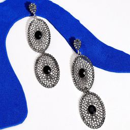 SOHI Silver-Plated Contemporary Drop Earrings-14