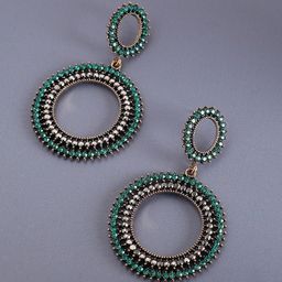 SOHI Silver-Plated Contemporary Drop Earrings-image-76