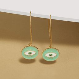 AMI Gold Plated Contemporary Drop Earrings-8