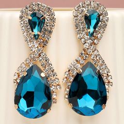 SOHI Blue Teardrop Shaped Drop Earrings-39