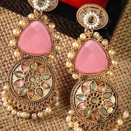 KARATCART Gold-Plated Contemporary Drop Earrings-64