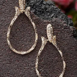 Bohey by KARATCART Gold-Plated Contemporary Drop Earrings-4