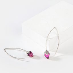 SHAYA Silver-Toned Contemporary Drop Earrings-42