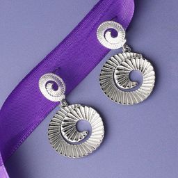 SOHI Silver-Plated Contemporary Drop Earrings-20