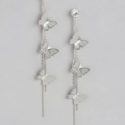 Aadvik Designs Silver-Plated Contemporary Drop Earrings-image-19