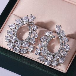 Jewels Galaxy Silver Plated Contemporary Studs Earrings-19
