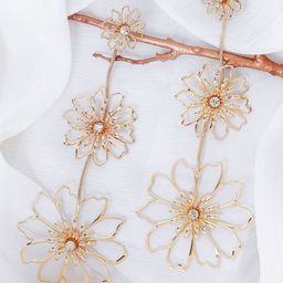 JOKER & WITCH Gold-Plated Floral Shape Artificial Stones-Studded Drop Earrings-picture-48