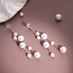 SOHI Gold Plated Contemporary Antique Drop Earrings-image-43