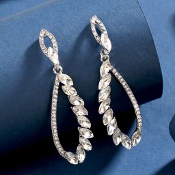 Yellow Chimes White Contemporary Drop Earrings-41