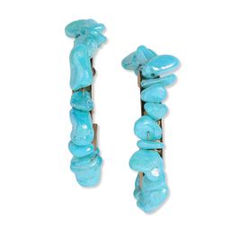 Blisscovered Turquoise Blue Contemporary Hoop Earrings-image-80