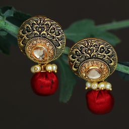 Sukkhi Gold-Plated Contemporary Drop Earrings-image-65
