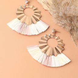SOHI Gold Plated Contemporary Drop Earrings-52