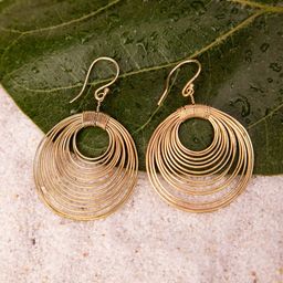 Studio One Love Brass-Plated Contemporary Drop Earrings-6