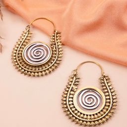 Studio One Love Brass-Plated Contemporary Drop Earrings-8