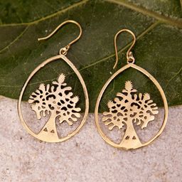 Studio One Love Brass-Plated Contemporary Drop Earrings-11